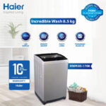 Haier HWM 85-1708 8.5Kg Top Load Fully Automatic Washing Machine With Official Warranty.